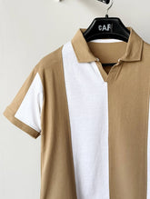 Old money Panel  V collar Tshirt